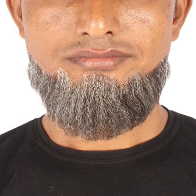BC GOODS BY Mens Hollywood Synthetic Facial Hair Stylish & Easy Beard, Grey