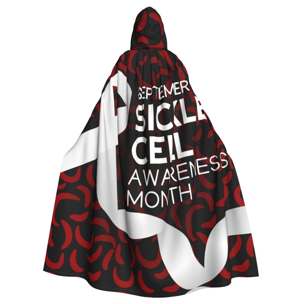 Juiimr Sickle Cell Awareness Month Long Hooded Cape Cloak For Halloween Carnival Theme Party Cosplay Costume Decor