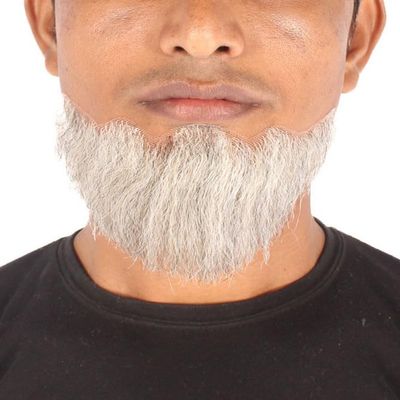 BC GOODS BY Mens Hollywood Synthetic Facial Hair Stylish & Easy Beard, Mix White