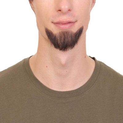 BC GOODS BY Men's Fake Goatee Beard with Human Hair Look Novelty Facial Accessory, Black