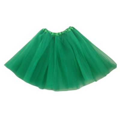 HzDazrl Women Tulle Tutu Skirt Layered Ballet Dance Party Princess Skirt Halloween Christmas Carnival Costume Mini Skirt (Solid Green, ONE Size)