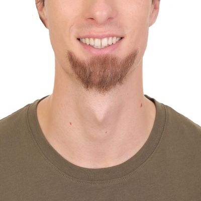 BC GOODS BY Men's Fake Goatee Beard with Human Hair Look Novelty Facial Accessory, Dark Brown