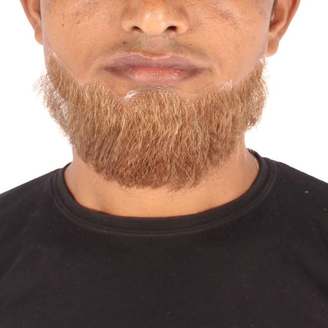 BC GOODS BY Mens Hollywood Synthetic Facial Hair Stylish & Easy Beard, Light Brown