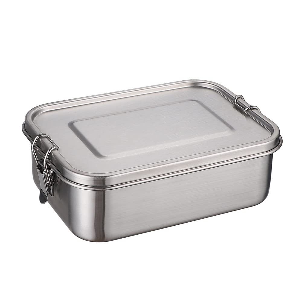 IGRIXLSD 1pc Lunch Box 1200ML, Stainless Steel Portable Sealed Bento Box With Removable Partition For Outdoor Camping
