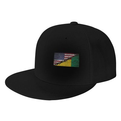 Joisbs Vintage Beninese American Flag Classic Unisex Sun Hat with Flat Brim - Adjustable and Stylish for Outdoor Adventures! Black