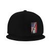 Joisbs Half American and Syrian Flag Classic Unisex Sun Hat with Flat Brim - Adjustable and Stylish for Outdoor Adventures! Black view 4