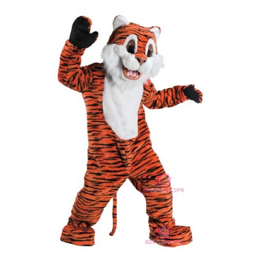 Deluxe Tiger Mascot Costume Adult Size for Men & Women with Built-in Fan Inside the Head