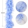 THARAHT Sky Blue Chandelle Turkey Feather Boa 2 Yards 40g for DIY Craft Home Dancing Wedding Mardi Gras Party Halloween Costume Decoration Feather Boa view 2
