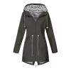 Plus Size Fall Jacket for Women Cool Hiking Long Sleeve Hooded Polyester Top Lightweight Fit Solid Color Button Jacket Female Yellow view 1