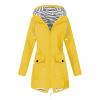 NAMTYQX Long Sleeve Oversized Fall Casual Jacket for Women College Button Front Hooded Polyester Blouse Waterproof Loose Fit Solid Jacket Women Yellow view 1