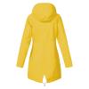 NAMTYQX Long Sleeve Oversized Fall Casual Jacket for Women College Button Front Hooded Polyester Blouse Waterproof Loose Fit Solid Jacket Women Yellow view 2