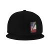 Joisbs Half American and Italian Flag Classic Unisex Sun Hat with Flat Brim - Adjustable and Stylish for Outdoor Adventures! Black view 4