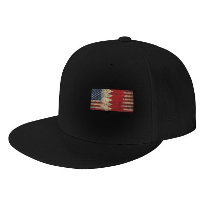 Joisbs Bahrain Flag Bahraini American Flag Classic Unisex Sun Hat with Flat Brim - Adjustable and Stylish for Outdoor Adventures! Black