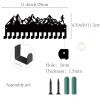 CREATCABIN Run Medal Holder Hanger Medals Display Rack Black Metal Iron Small Mountain Medal Shelf Plaques Hangers Organizer Medal Frame Wall Mounted with 14 Hooks for Award Ribbon 11.4x5Inch view 2