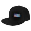 Joisbs USA American Flag and Fiji Flag Classic Unisex Sun Hat with Flat Brim - Adjustable and Stylish for Outdoor Adventures! Black view 1
