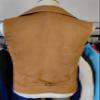 YPINKZ Mens Double Breasted Classic Vests Groomsman Wedding Waistcoat Wide Lapel Suede Leather Casual Business Vest for Men Navy 3XL view 4
