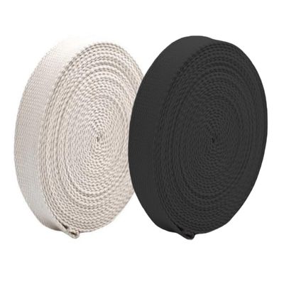 Magnoloran 18 Yards Polyester Cotton Webbing 1.2 Inch Webbing Strap Webbing Bag Handles Tote Bags Leash Straps Tote Bag Webbing for Making Bag Handles Cloth Belt Making DIY Crafts-Black&White