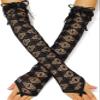 GEMILY Lace Fingerless Long Gloves Tea Party Gloves for Women (Black) view 1