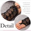 GEMILY Lace Fingerless Long Gloves Tea Party Gloves for Women (Black) view 3