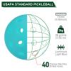 PATIKIL Luminous Pickleball Balls, 40 Holes Glow in The Dark Pickleball 3 Pack Outdoor Pickleball Balls with Mesh Bag for Indoor and Outdoor Sport, Light Blue view 2