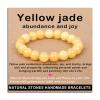 AD Beads Handmade Gemstone Stretch Elastic Bracelet Crystal Healing Reiki Nature's Beauty and Spiritual Essence Unisex (12mm, Yellow Jade (abundance and joy)) view 1