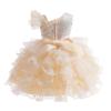 Girls' Clothing Sets Puffy Dress Dress Dinner Performance Gown Wedding Dresses (Beige, 7-8 Years) view 2