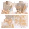 Girls' Clothing Sets Puffy Dress Dress Dinner Performance Gown Wedding Dresses (Beige, 7-8 Years) view 3