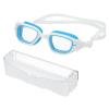 PATIKIL Swim Goggles Unisex, Pool Swimming Goggles Sun Rays Resistance No Leaking with Storage Box for Teenagers, White/Blue view 1