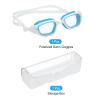 PATIKIL Swim Goggles Unisex, Pool Swimming Goggles Sun Rays Resistance No Leaking with Storage Box for Teenagers, White/Blue view 3