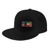 Joisbs Kuwait Flag Kuwaiti American Flag Classic Unisex Sun Hat with Flat Brim - Adjustable and Stylish for Outdoor Adventures! Black view 1