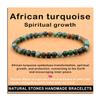 AD Beads Handmade Gemstone Stretch Elastic Bracelet Crystal Healing Reiki Nature's Beauty and Spiritual Essence Unisex (4mm, African Turquoise (Spiritual Growth)) view 1