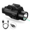 YOUNGOOD 2500 High Lumens Pistol Laser Light Combo, Tactical LED Flashlight, Adjustable Picatinny Rail Mount Airsoft Handgun Green Laser Weapon Llights, Type-C Rechargeable SIG Gun Flashlights view 1