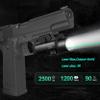 YOUNGOOD 2500 High Lumens Pistol Laser Light Combo, Tactical LED Flashlight, Adjustable Picatinny Rail Mount Airsoft Handgun Green Laser Weapon Llights, Type-C Rechargeable SIG Gun Flashlights view 3