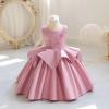 2t Girls Clothes Children's Evening Dress Three Design European and Dress Dress Flower Girl Dress (Gold, 18-24 Months) view 2