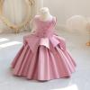2t Girls Clothes Children's Evening Dress Three Design European and Dress Dress Flower Girl Dress (Gold, 18-24 Months) view 3
