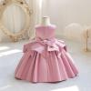 2t Girls Clothes Children's Evening Dress Three Design European and Dress Dress Flower Girl Dress (Gold, 18-24 Months) view 4