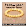 AD Beads Handmade Gemstone Stretch Elastic Bracelet Crystal Healing Reiki Nature's Beauty and Spiritual Essence Unisex (8mm, Yellow Jade (Abundance and Joy)) view 1