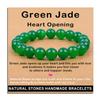 AD Beads Handmade Gemstone Stretch Elastic Bracelet Crystal Healing Reiki Nature's Beauty and Spiritual Essence Unisex (10mm, Green Jade (Heart Opening)) view 1