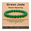AD Beads Handmade Gemstone Stretch Elastic Bracelet Crystal Healing Reiki Nature's Beauty and Spiritual Essence Unisex (8mm, Green Jade (Heart Opening)) view 1