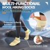 Anlisim 6 Pairs Merino Wool Ankle Running Hiking Socks Compression Support Breathable Thick Cushion No Show Socks for Women Men(Ivory/Beige/Pink, Large) view 3