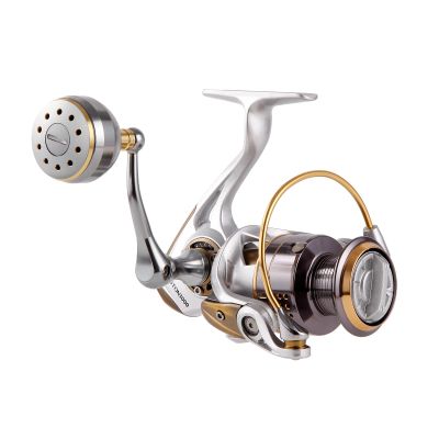 Cabom Nytex Long Shot Spinning Reel with Stainless Steel Gear, Heavy Tackle Saltwater Fishing Reel, 13+1BBS Smooth Surf Spinning Fishing Reel, 22KG/49Lbs Max Drag, Metal Trolling Reel Size 3000-6000
