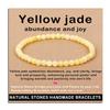 AD Beads Handmade Gemstone Stretch Elastic Bracelet Crystal Healing Reiki Nature's Beauty and Spiritual Essence Unisex (4mm, Yellow Jade (Abundance and Joy)) view 1