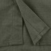 Men Linen Shirt Button Down Long Sleeve Cotton Beach Band Collar Shirts Lightweight Casual Solid Plain Loose Shirt (X-Large,Army Green) view 4