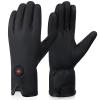 Dr.Warm Rechargeable Heated Gloves for Men Women, Water-Resistant Leather, Touchscreen Compatible for Winter Driving, Walking