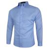 Men's Shirt Long Sleeve Soild Top Casual Button Down Collared Beach Shirts Regular Fit Business Dress Shirts (X-Large,Light Blue) view 1