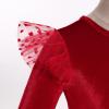 ABAFIP Toddler Baby Girls Christmas Velvet Tutu Dress Long Sleeve Sparkly Tulle Birthday Fall Winter Party Dress Bright Red 18-24 Months view 4