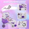 Kids Roller Skates Adjustable Roller Skates Girls Ages 3-12, 4 Size Adjustable Kids Skates, with 4 Light UP Wheels, Roller Skates for Toddlers Beginner (Purple, S) view 3