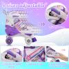 Kids Roller Skates Adjustable Roller Skates Girls Ages 3-12, 4 Size Adjustable Kids Skates, with 4 Light UP Wheels, Roller Skates for Toddlers Beginner (Purple, S) view 4