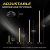 SEAOTTER Soccer Agility Poles Set, 4/6/10 Pcs 6ft Detachable Sports Trainning Speed Poles Slalom Poles with Rubber Base, Agility Training Equipment for Football, Rugby, Basketball, Indoor & Outdoor view 3