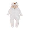 Newborn Bear Onesie Baby Fleece Jumpsuit Boys Girls Winter Colthes Kids Hooded Romper Outerwear (White, 3-6 Months) view 1